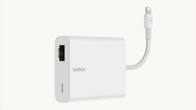Ethernet + Power Adapter with Lightning Connector